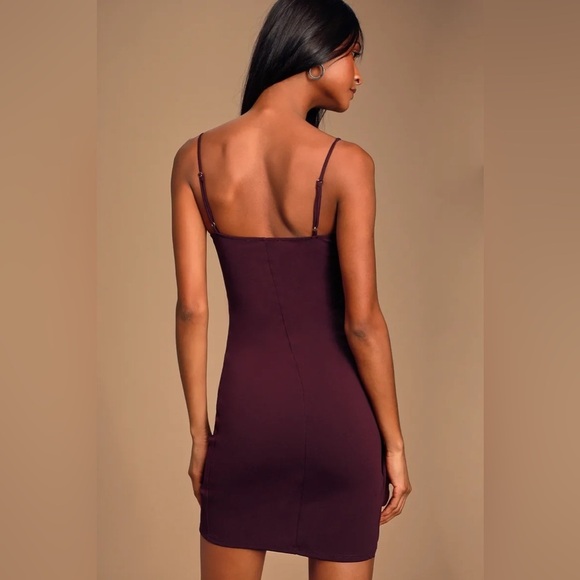 NWT Lulus Cutout on The Town Cutout Bodycon Dress in Plum Purple Size Small - Picture 5 of 12